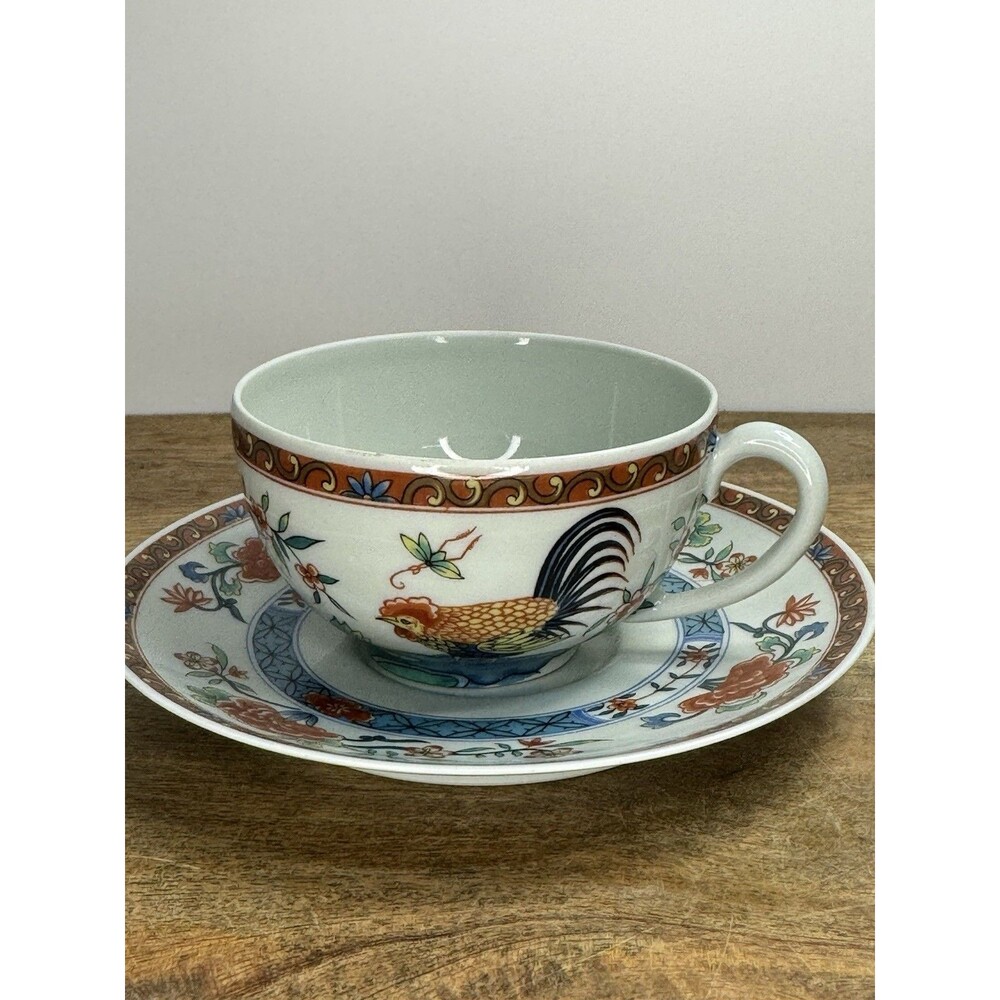 Rare Haviland Limoges France Tea Cup & Saucer “Pate Celadon Au coq” READ